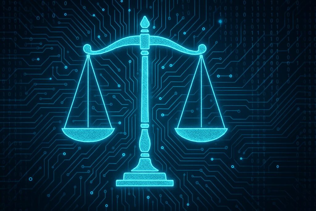 scales of justice digital theme